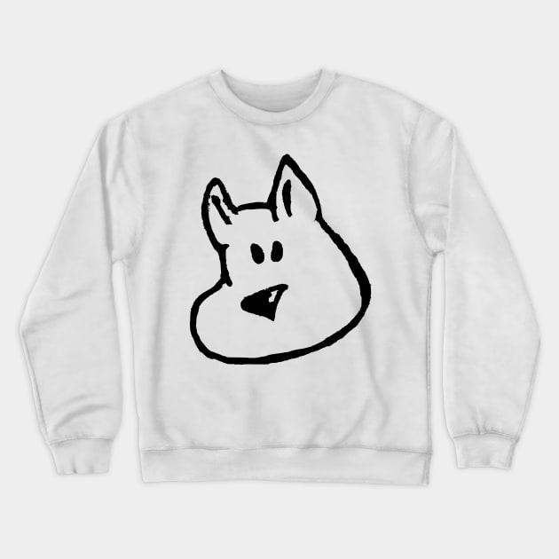 Simple Bully Dog Face Cartoon Crewneck Sweatshirt by MoPaws